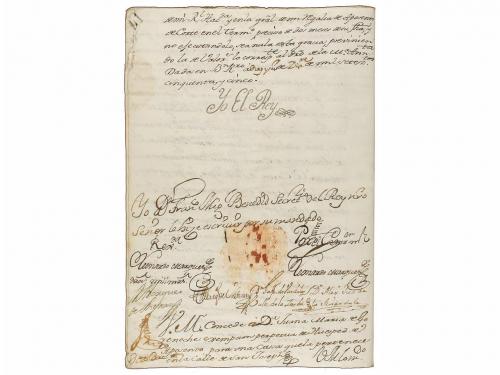 1642 y 1758. MANUSCRITO. (FIRMA REAL). DOCUMENTO SOBRE PAPEL