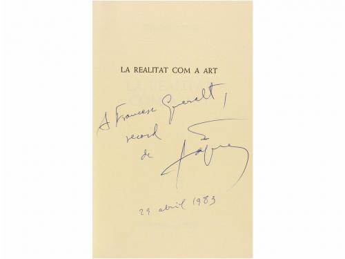 1982. LIBRO. (ARTE-AUTOGRAFO TAPIES). TAPIES, ANTONI:. LA RE