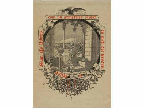 1910 ca. GRABADO. (EX-LIBRIS). RENART; CASALS Y VERNIS; FONT