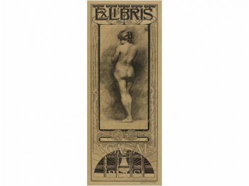 1910 ca. GRABADO. (EX-LIBRIS). CORNET; CASALS Y VERNIS; D'IV