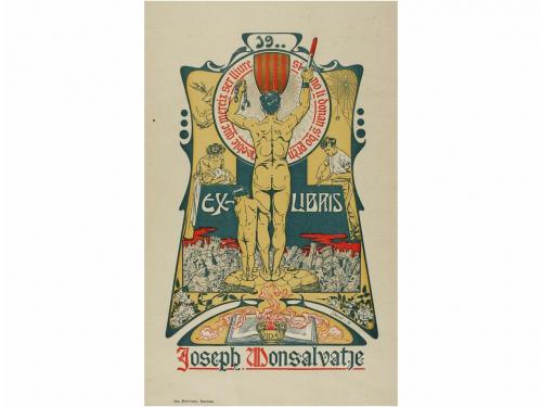 1900 ca. GRABADO. (EX-LIBRIS). CORNET; LORCH; CASALS Y VERNI