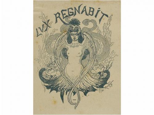 1900 ca. GRABADO. (EX-LIBRIS). CORNET; LORCH; CASALS Y VERNI