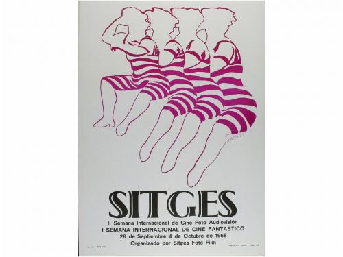 1968. CARTEL. SITGES CINE FANTÁSTICO. Conjunto de 4 carteles