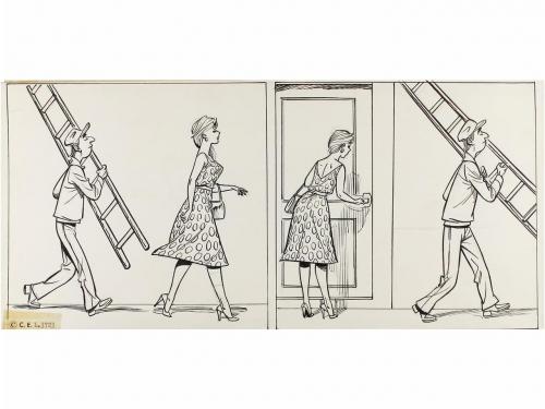 1963. ORIGINAL ARTÍSTICO. IÑIGO:. LOLA (ESCALERA). Tira orig