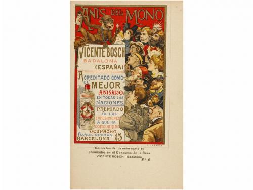 1900. POSTALES. ANÍS DE MONO. Colección Anís del Mono, compl