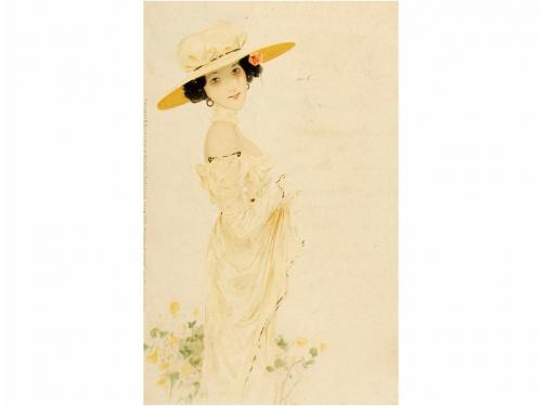 1900 ca. POSTALES. KIRCHNER:. MODERNE MÄDCHEN. Serie de 6 ca