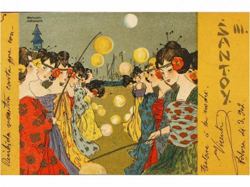 1900 ca. POSTALES. KIRCHNER:. SANTOY. Serie de 6 cartas post