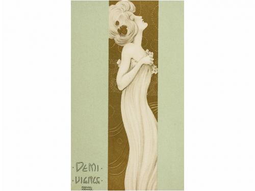 1900 ca. POSTALES. KIRCHNER:. DEMI VIERGE. Serie de 6 cartas