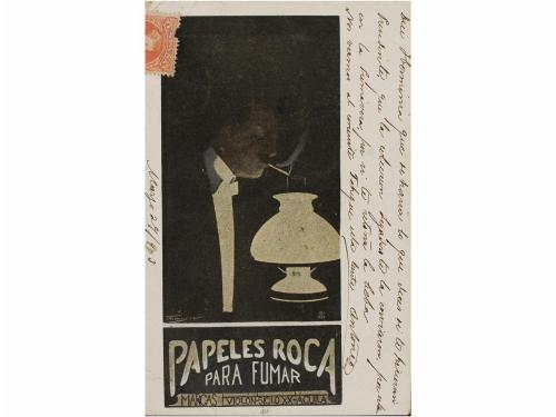 1900 ca. POSTALES. (PUBLICIDAD). PAPEL DE FUMAR ROCA. SERIE 