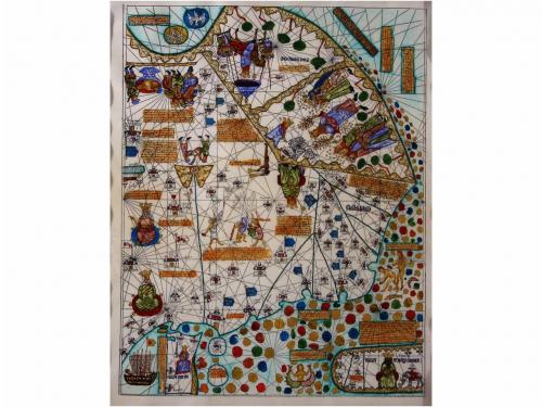 1980. MAPA. (FACSIMIL). CRESQUES, ABRAHAM:. ATLAS CATALA DE 