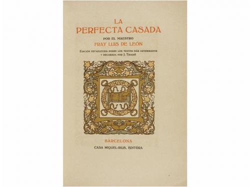 1930. LIBRO. (LITERATURA). FRAY LUIS DE LEÓN:. LA PERFECTA C
