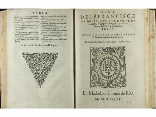 1594 [1595]. LIBRO. (JESUITAS). RIBADENEYRA, PEDRO DE:. OBRA