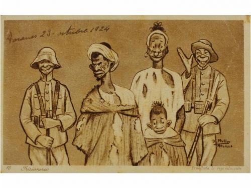 1921. POSTALES. (COLONIAS-AFRICA). MULLOR. LOTE DE 14 POSTAL