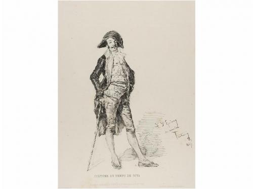 1869. GRABADO. FORTUNY:. COSTUME DU TEMPS DE GOYA 1 Y 2. 2 a