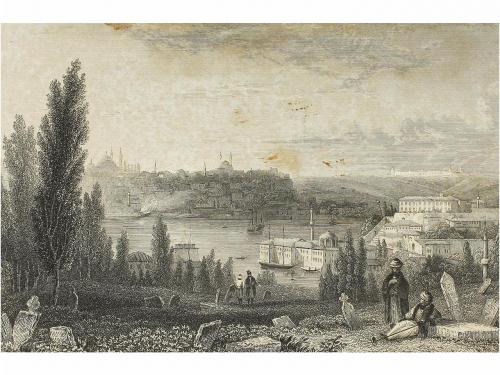 1850 ca. GRABADO. PAYNE, C.H.:. VISTAS DE TORINO Y DE CONSTA