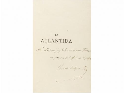 1878. LIBRO. (BIBLIOFILIA). VERDAGUER, JACINTO:. LA ATLANTID