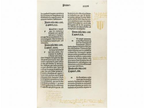 1495. LIBRO. (INCUNABLE-DERECHO CATALÁN). OM PER ORDINACIO D