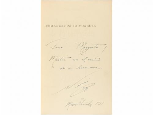 1951. LIBRO. (LITERATURA). PARÉS, NURIA,. ROMANCES DE LA VOZ