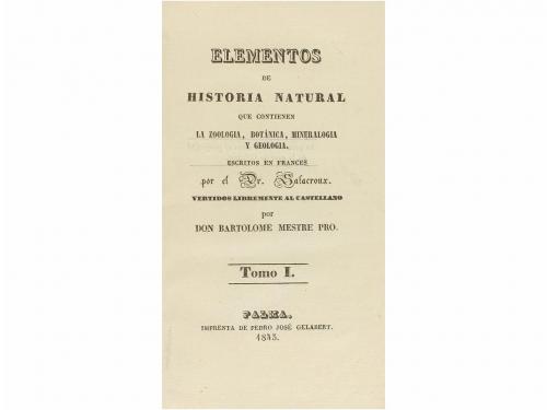 1843. LIBRO. (CIENCIAS). SALACROUX. ELEMENTOS DE HISTORIA NA