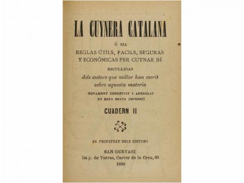 1890, 1894 y 1891. LIBRO. (GASTRONOMÍA-COCINA). LA CUYNERA C