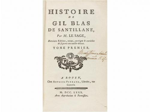1780. LIBRO. (LITERATURA). SAGE, M. LE:. HISTOIRE DE GIL BLA