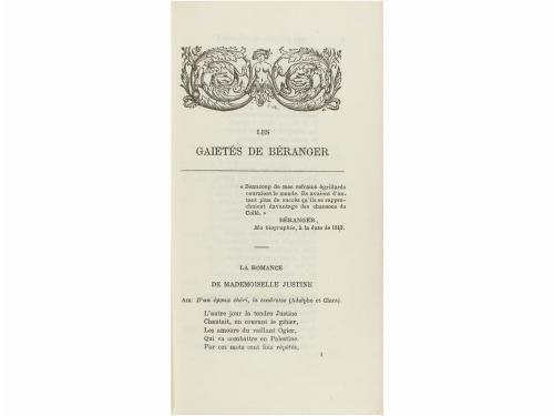 1875. LIBRO. (LITERATURA FRANCESA). BERANGER, PIERRE-JEAN DE
