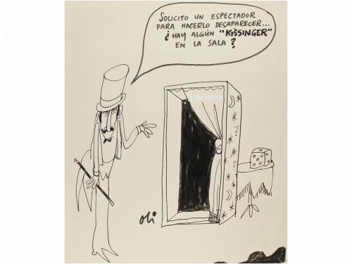 1980 ca. OLI: MAS DE 120 DIBUJOS ORIGINALES HUMORÍSTICOS. A