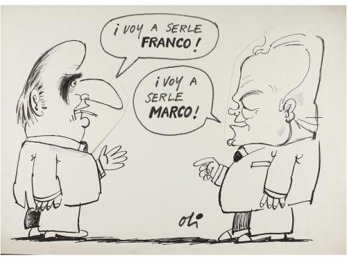 1980 ca. OLI: MAS DE 120 DIBUJOS ORIGINALES HUMORÍSTICOS. A