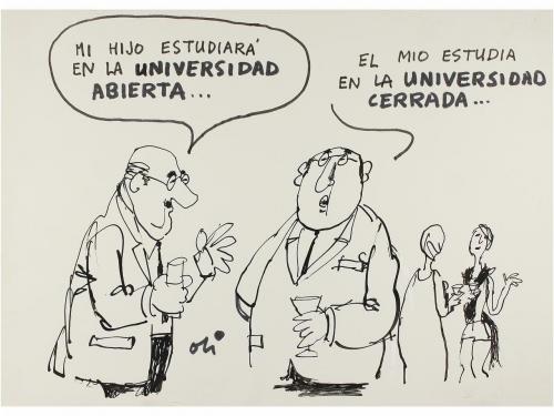 1980 ca. OLI: MAS DE 120 DIBUJOS ORIGINALES HUMORÍSTICOS. A