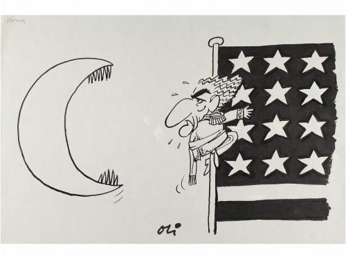 1980 ca. OLI: MAS DE 120 DIBUJOS ORIGINALES HUMORÍSTICOS. A