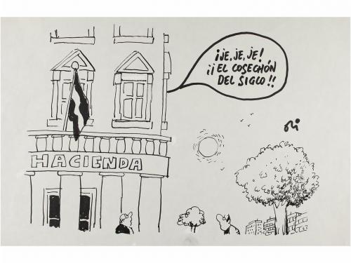 1980 ca. OLI: MAS DE 120 DIBUJOS ORIGINALES HUMORÍSTICOS. A