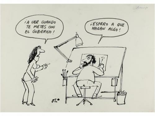 1980 ca. OLI: MAS DE 120 DIBUJOS ORIGINALES HUMORÍSTICOS. A