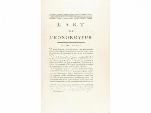 1761. LIBRO. (ARTES Y OFICIOS). DESCRIPTIONS DES ARTS ET MÉT