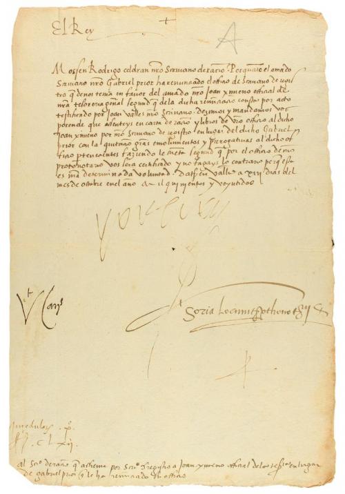 1522. MANUSCRITO. (FIRMA REAL). CARLOS I DE ESPANYA Y V DE A