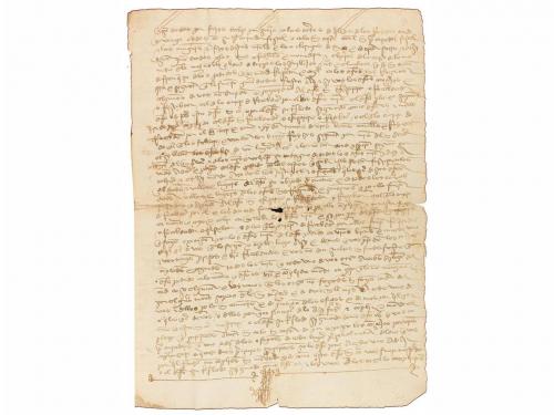 1406 ca. MANUSCRITO. LOTE DE 5 MANUSCRITOS SOBRE PAPEL DE LO