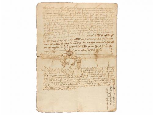 1406 ca. MANUSCRITO. LOTE DE 5 MANUSCRITOS SOBRE PAPEL DE LO