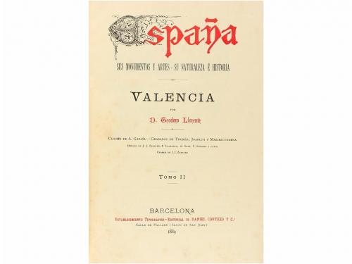1887. LIBRO. (ARTE-VALENCIA). LLORENTE, TEODORO:. VALENCIA.