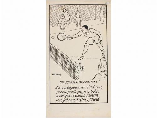 1930 ca. ORIGINAL ARTÍSTICO. CASTANY:. LOTE DE 4 DIBUJOS ORI