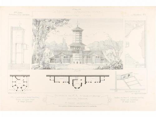 1874-1877. GRABADO. (ARQUITECTURA). WULLIAM & FARGE. LE RECU