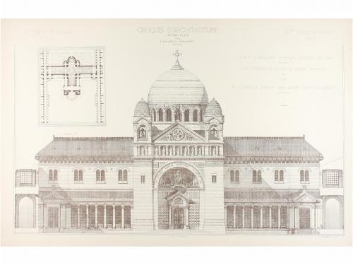 1866-1887. REVISTA. (ARQUITECTURA). INTIME CLUB. CROQUIS D'A