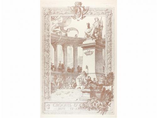 1866-1887. REVISTA. (ARQUITECTURA). INTIME CLUB. CROQUIS D'A