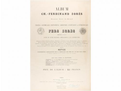 1863. LIBRO. (ARQUITECTURA). ZORÈS, FERDINAND:. ALBUM. Deuxi