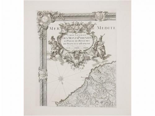 1730 ca. MAPA. (PIRINEOS). ROUSELL:. CARTE GENERALE DES MONT