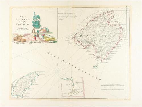 1778. MAPA. (BALEARES). ZATTA, ANTONIO:. ISOLE DI MAJORCA D'