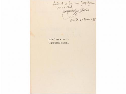 1935. LIBRO. (BIBLIOFILIA). PALAU I DULCET, ANTONI:. MEMÒRIE