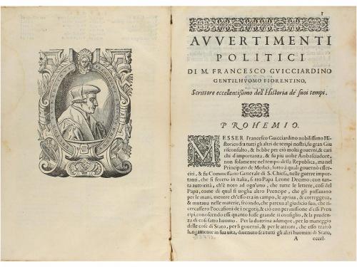 1588. LIBRO. (POLÍTICA). GUICCIARDINO, FRANCESCO:. PROPOSITI