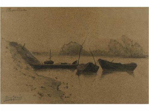 1920 ca. ORIGINAL ARTÍSTICO. (PAISAJES). PUIG GENÍS, MANUEL: