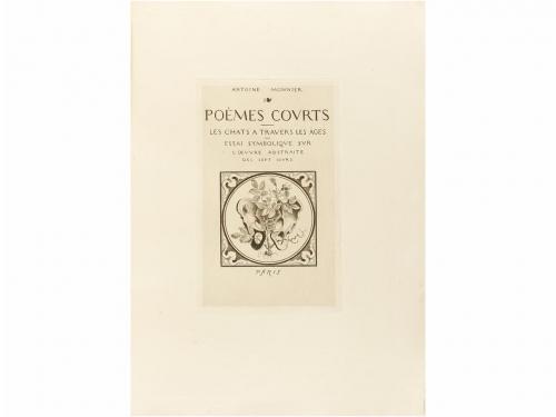 1894. LIBRO. (BIBLIOFILIA). MONNIER, ANTOINE:. FABLES ET POÈ