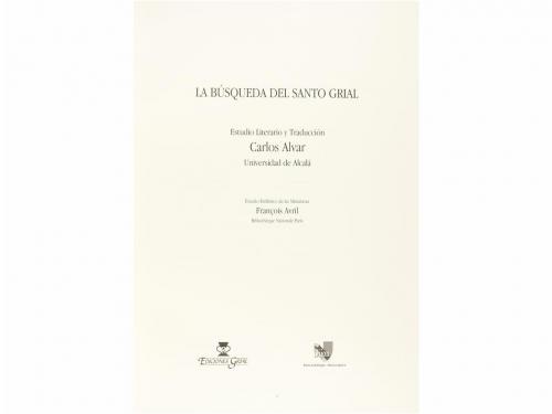 1997. LIBRO. (FACSÍMIL). ROMAN DE LA QUETE DU GRAAL. Valenci