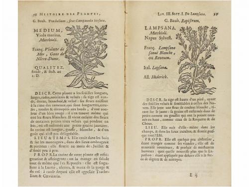 1733. LIBRO. (BOTÁNICA). DEVILLE, NICOLAS:. HISTOIRE DES PLA